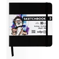 Darwi DFY - Schetsboek - 14 x 14 cm - 140 g - Zwart - 80 vellen