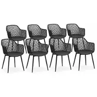 DS4U - Niall tuinstoel - Set van 8 - Zwart - Kunststof - Kuipstoel