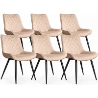 DS4U - Benito eetkamerstoel - Set van 6 - Champagne - Velvet