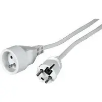 LOGON Verlengsnoer 3Gx1,5m² - 5 Meter - Stekker Met Penaarde - Wit