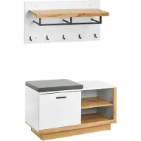 Beliani COROWA - Hal set - Wit/ Lichtbruin - Vezelplaat