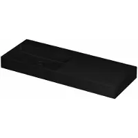 Ink United Wastafel 120x45cm Keramiek - Links - 1 Kraangat - Mat Zwart - 8718835165222 - Rechthoekig - Wastafels, Meubelwastafels
