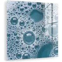 MuchoWow Glasschilderij 20x20 cm - Schilderij acrylglas - Schuim - Water - Textuur - Foto op glas - Muurdecoratie woonkamer - Wanddecoratie slaapkamer - Schilderijen
