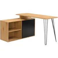 Wohnling Bureau zwart L-vorm 130 cm breed - WL7.631