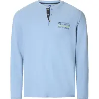 Jan Vanderstorm oversized longsleeve Plus Size met print - blauw male | Maat: 5XL