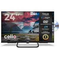 Cello 24" Smart TV met Tizen OS van Samsung, LED-tv met DVD-speler, triple tuner, perfect geluid, multi-voltage (12V/24V/230V) – ideaal voor campers