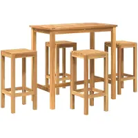 Syfax Buitenbarset 5 pcs Onbehandeld Massief Teakhout