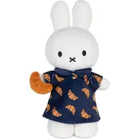 Bon Ton Toys - Miffy Knuffel Staand 24 cm – Croissantjurk Donkerblauw – Duurzaam & Handgemaakt