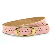 Timbelt Leren Gaatjes Riem Pastel Roze