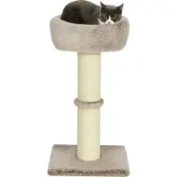 PawHut Kratzbaum 87 cm hoch Katzenbaum mit Bett, dick Stamm, Katzenkratzbaum mit Sisal-Kratzsäulen, für Katzen bis 6 kg, Indoor, Braun