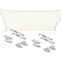 Hespéride Polyester schaduwdoek/zonnescherm Curacao rechthoekig wit 3 x 4 meter - inclusief bevestiging haken set