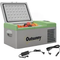 Outsunny -Kompressor Kühlbox-Kunststoff-60L x 32B x 26H cm-Grau