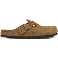 Birkenstock Boston Suede dark tea Suede Unisex | Maat 45