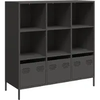 vidaXL Hoge kast 101,5x39x103,5 cm staal zwart