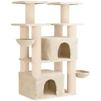 vidaXL Kattentoren met sisal krabpalen Crèmekleurig 147 cm 2 st