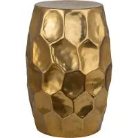Invicta Handgemaakte bijzettafel ORGANIC ORIENT 50cm goud metaal gehamerd design rond - 40230