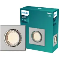 Philips Led inbouwspot | Vierkant | Nikkel | Ø 75 mm | GU10 fitting | IP20