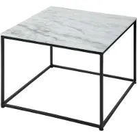 Invicta Elegante salontafel ELEMENTS 50cm wit met gepolijst marmeren blad - 40112