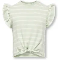 ONLY KIDS MINI gestreepte T-shirt lichtgroen Meisjes Katoen Ronde hals - maat 116