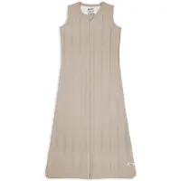 Lodger Newborn slaapzak zomer 62cm - Veilige aansluiting bij nek en armen - 0.5 TOG - 100% Biologisch Katoen - Pointelle - Beige - Zomerslaapzak