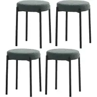 CasaDolce inklapbare stoel LAVIANA, set van 4, zitvlak met groene stoffen bekleding, Ø 38 x 49,5 cm, kant-en-klaar gemonteerd