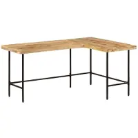 vidaXL Bureau 165x110x77 cm massief mangohout en ijzer