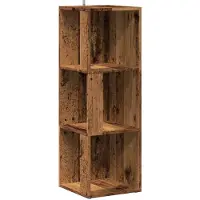 vidaXL Hoekkast 33x33x100 cm bewerkt hout oud houtkleurig