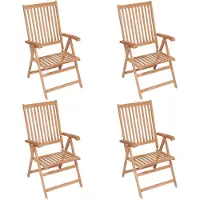 vidaXL Tuinstoelen 4 st verstelbaar massief teakhout