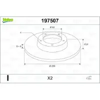 Valeo 197507 Remschijf