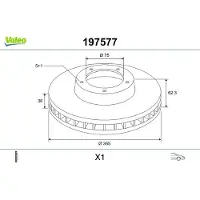 Valeo 197577 Remschijf