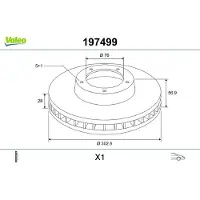 Valeo 197499 Remschijf