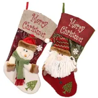 Jojomino Kerstkousenset van 2, Kerstkousen voor Boomdecoratie, Gepersonaliseerde Sokkencadeautas voor Tieners, Snoepzak