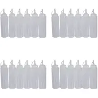 Semoic 24X Doorzichtige Witte Plastic Knijpsaus Ketchup Cruet Oil Flessen 8OZ