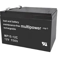 Multipower PB-12-15 Loodaccu 12 V 15 Ah Loodvlies (AGM) (b x h x d) 151 x 104.5 x 99 mm Kabelschoen 6.35 mm Onderhoudsvrij, Geringe zelfontlading