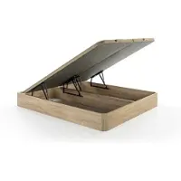 Vente-unique Set 180 x 200 cm bedbodem met opbergruimte, licht naturel + matras van schuim met vormgeheugen met 11 zones, dikte 22 cm - DANEVO van YSMÉE