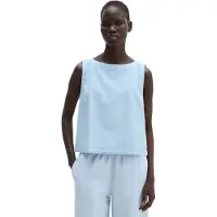 Marc O'Polo relaxed fit blouse met korte mouwen van mix van katoen en lyocell