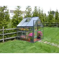 Palram - Canopia Aluminium Kas Hybrid 66, antraciet, 185x185x208 cm