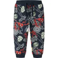 Name it Broek 'NMMJacco Spider' navy / geel / rood / wit