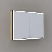 Thebalux Exclusief Sunny Solana opbouwspiegelkast 100x70cm 2 deurs 120W eiken licht