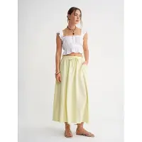 MixRay Hoge Taille Poplin Rok met Touwtje Detail