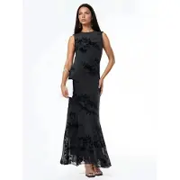 Hiccups for Kids Bloemrijke Flocked Print Tulle Maxi Jurk