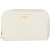 GUESS portemonnee Laurel II SLG Medium Zip Around Wallet Cream White crème