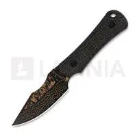 Kizer Cutlery Bone 1122A2 Acid-Washed Copper Damascus, Black Micarta, vaststaand mes, Maverick Customs design