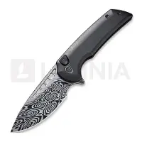 We Knife Mini Malice Heimskringla Damasteel vouwmes, zwart