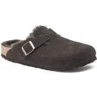 Birkenstock - Boston Suede Shearling - Sandalen 42 - Regular, zwart