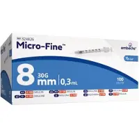 Embecta Micro-Fine Insulinespuiten U-100 0,3ML 8MM 30G (100 stuks)
