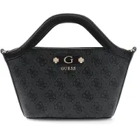 GUESS handtas schoudertas Lindsey Mini Tote Coal Logo donkergrijs