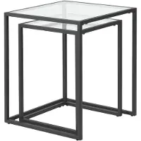 En.casa Bijzettafel set van 2 Holstebro zwart en transparant