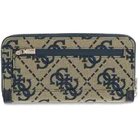 GUESS portemonnee Audrey Logo SLG Zip Around Wallet Navy Logo donkerblauw