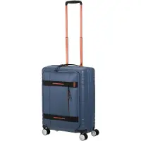 American Tourister met laptopvak Hello Cabin Spinner 55 / 20 Exp Coated Trolley Navy / Orange Donkerblauw
